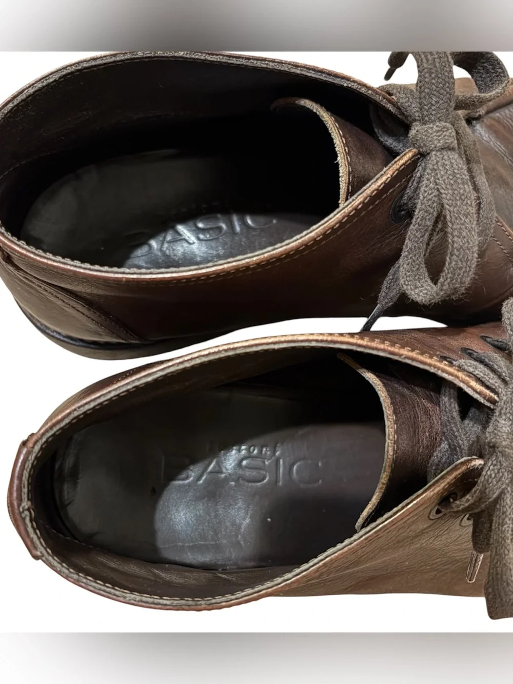 A. Testoni Basic Brown Leather Ankle Dress Boots Chukka Moc-Toe Lace-Up Sz 11